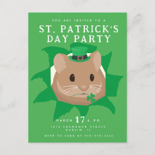 Carte Postale Le mignon Hamster de la Saint Patrick à travers le
