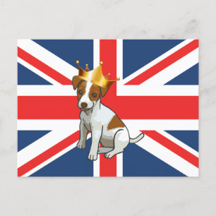 Carte Postale Le mignon Jack Russell portant une couronne et une