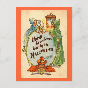 Carte Postale Le miroir et le cru de Halloween de sorcière