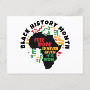 Carte Postale Le Mois de l'Histoire Noire La liberté n'est jamai