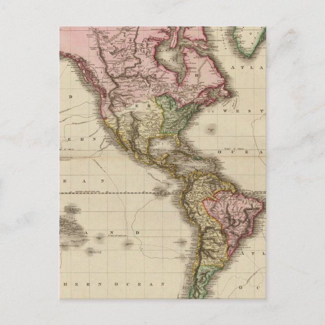 Carte Postale Le Monde sur la projection de Mercator, partie occ (Devant)