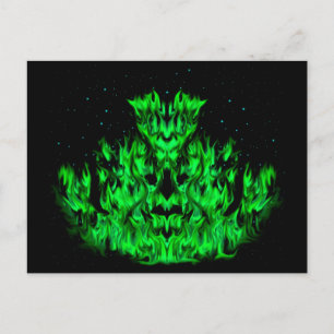 Carte Postale Le Monstre de la flamme verte dans le ciel étoilé