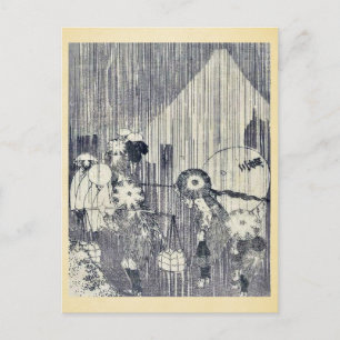 Carte Postale Le Mont Fuji par les gouttes de pluie par Katsushi