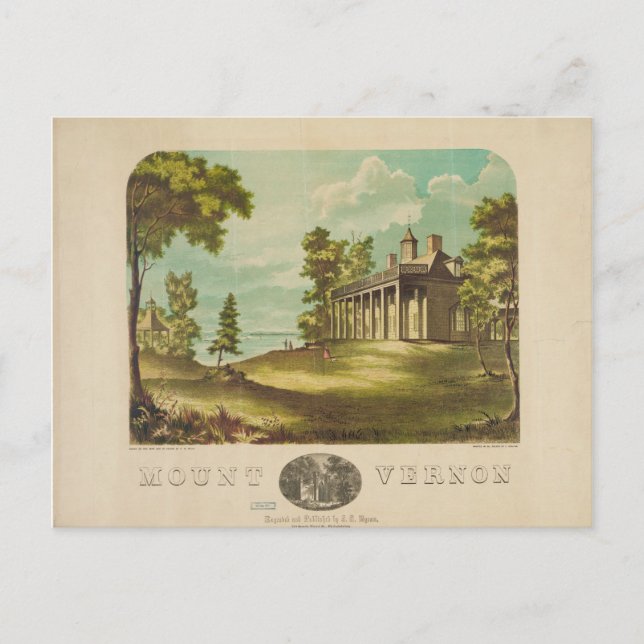 Carte Postale Le Mont Vernon de l'intérieur de George Washinton  (Devant)