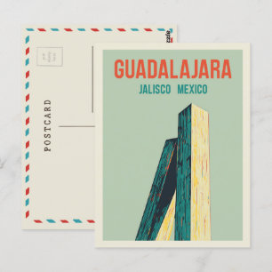 Carte Postale Le monument de Guadalajara, Jalisco Mexique illust