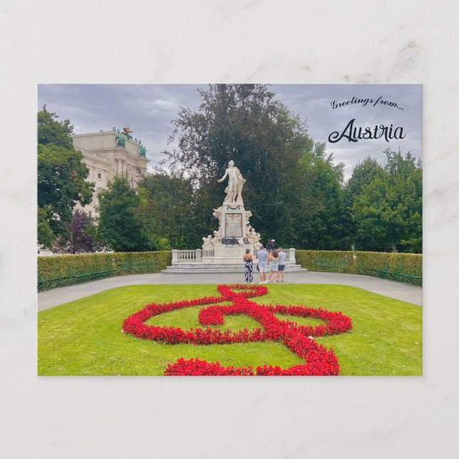 Carte Postale Le Monument Mozart à Vienne Autriche (Devant)