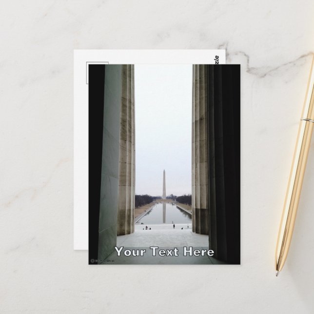 Carte Postale Le Monument Washington (Devant/Arrière en situation)