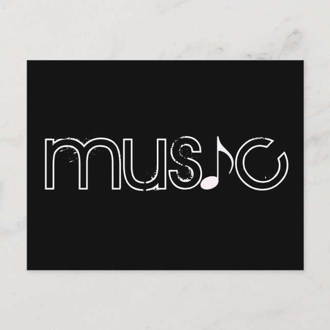 Carte Postale le mot musique (Devant)