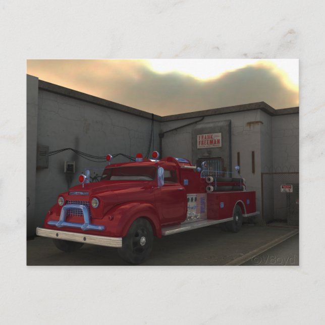 Carte Postale Le moteur d'incendie (Devant)