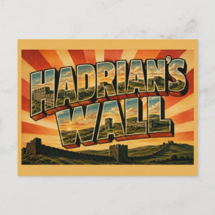 Carte Postale Le mur d'Hadrien Angleterre Art de voyage vintage