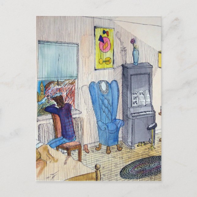 Carte Postale Le musicien (Devant)