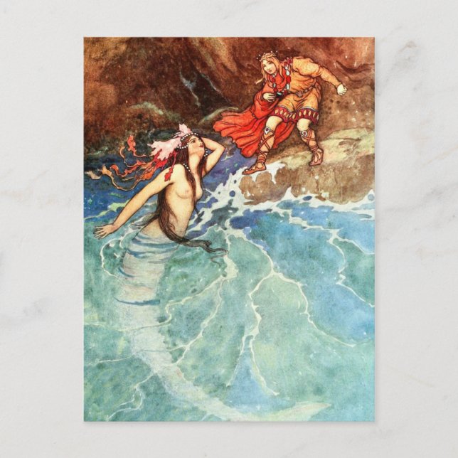 Carte Postale Le Nain Jaune : Le Roi Rencontre La Sirène (Devant)