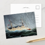 Carte Postale Le navire dans la tempête | Henri Rousseau<br><div class="desc">Le Bateau dans la Tempête (1899) de l'artiste post-impressionniste français Henri Rousseau. Le tableau original est une scène marine d'un navire pris dans une tempête océanique. Rousseau est un artiste autodidacte et est considéré comme un peintre naïf ou primitif. Son oeuvre a eu une influence considérable sur plusieurs générations d'artistes...</div>