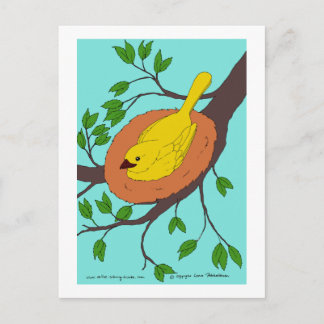 Carte Postale Le nid d'oiseaux jaunes