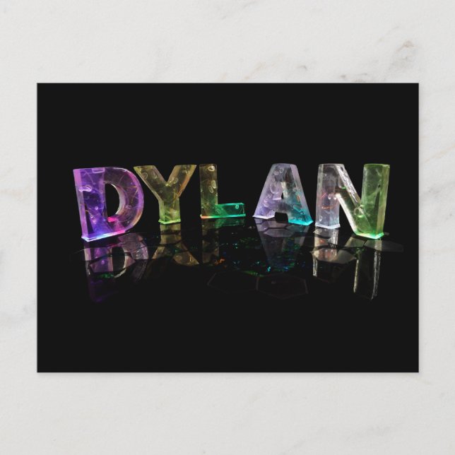 Carte Postale Le nom Dylan en lumières 3D (photo) (Devant)