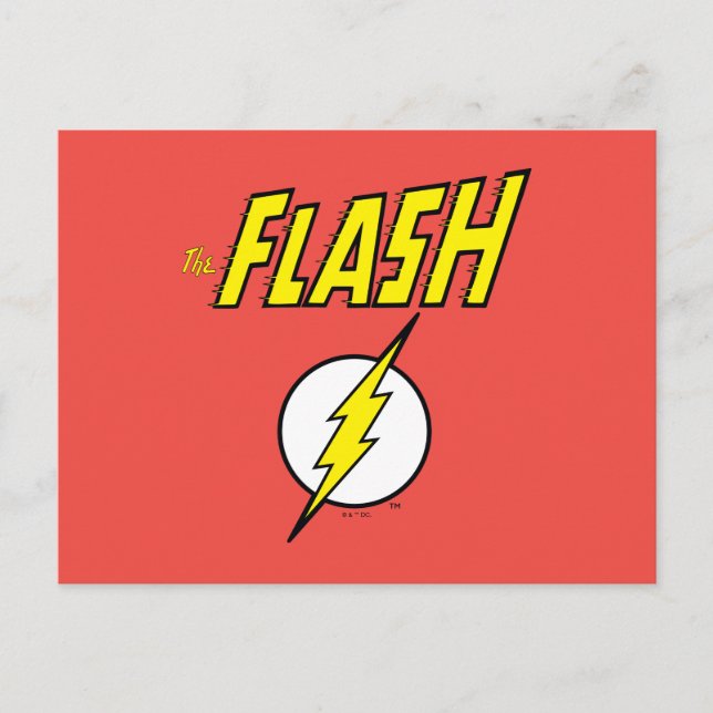 Carte Postale Le nom Flash et logo d'éclair (Devant)