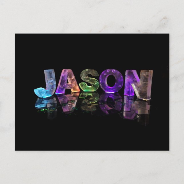Carte Postale Le nom Jason en lumières 3D (photo) (Devant)