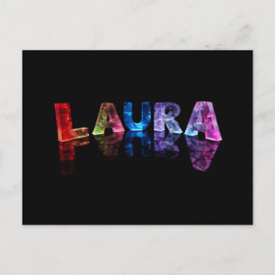 Carte Postale Le nom Laura en lumières 3D (photo)