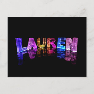 Carte Postale Le nom Lauren aux lumières 3D (photo)