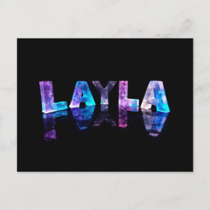 Carte Postale Le nom Layla en lumières 3D (photo)