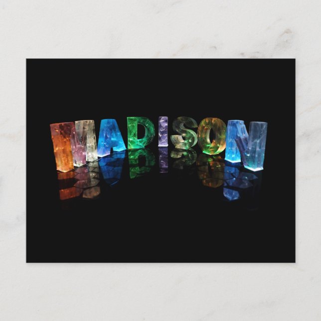 Carte Postale Le nom Madison en lumières 3D (photo) (Devant)
