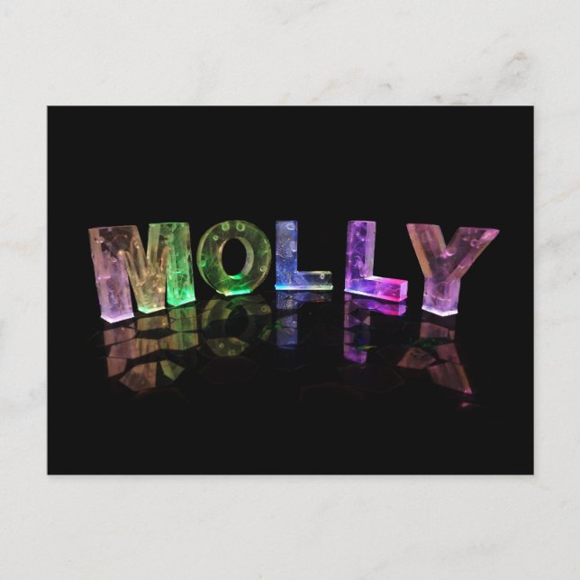 Carte Postale Le nom Molly en lumières 3D (photo) (Devant)