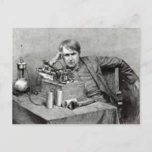 Carte Postale Le nouveau phonographe de M. Edison