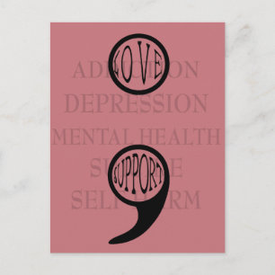 Carte Postale Le nouveau sens de Semi-colon Amour & Support