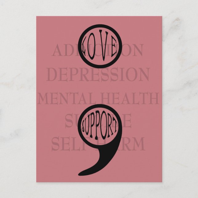 Carte Postale Le nouveau sens de Semi-colon Amour & Support (Devant)