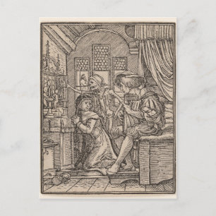 CARTE POSTALE LE NUN, DE LA DANSE DE LA MORT (HANS HOLBEIN)