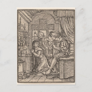 CARTE POSTALE LE NUN, DE LA DANSE DE LA MORT (HANS HOLBEIN)