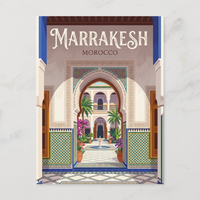Carte Postale Le Palais de la Bahia Maroc (Devant)