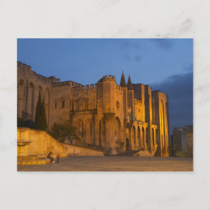 Carte Postale Le Palais du Pape à Avignon au coucher du soleil. 
