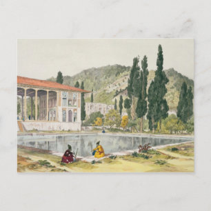 Carte Postale Le Palais et les Jardins d'Ashref, Perse, assiette