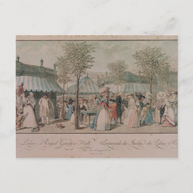 Carte Postale Le Palais Royal Garden Walk, 1787 (Devant)