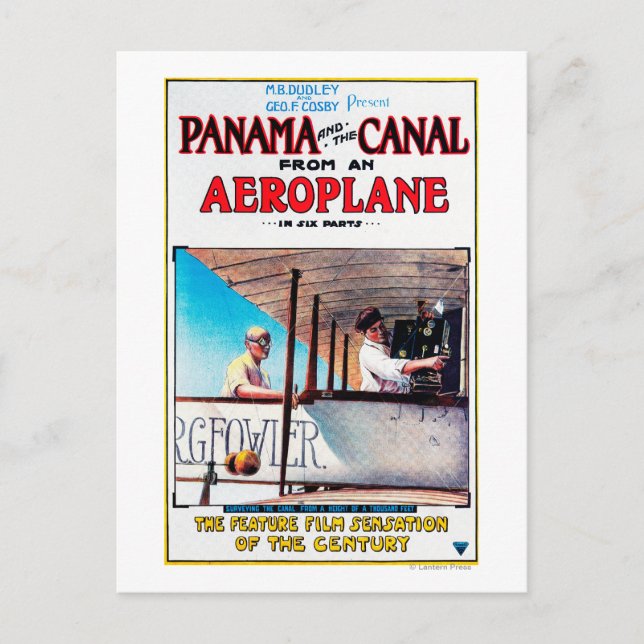 Carte Postale Le Panama et le cinéma de l'avion Canal Promo Post (Devant)