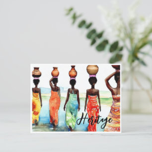 Carte Postale Le panier des femmes africaines sur les têtes Long