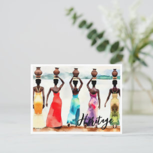 Carte Postale Le panier des femmes africaines sur les têtes Long