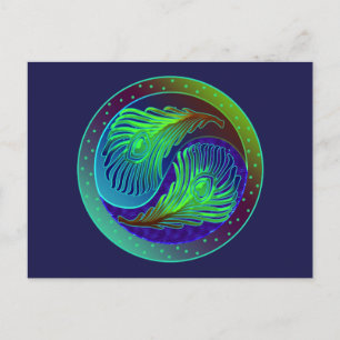 Carte Postale Le paon fait varier le pas de 1 Yin Yang