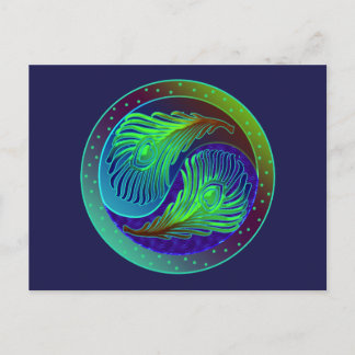 Carte Postale Le paon fait varier le pas de 1 Yin Yang