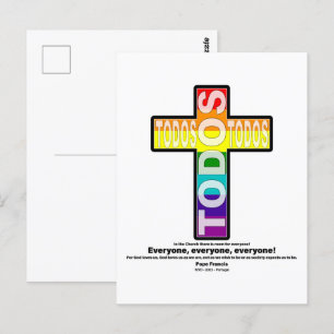 Carte Postale Le pape François cite. Eglise inclusive pour LGBTQ