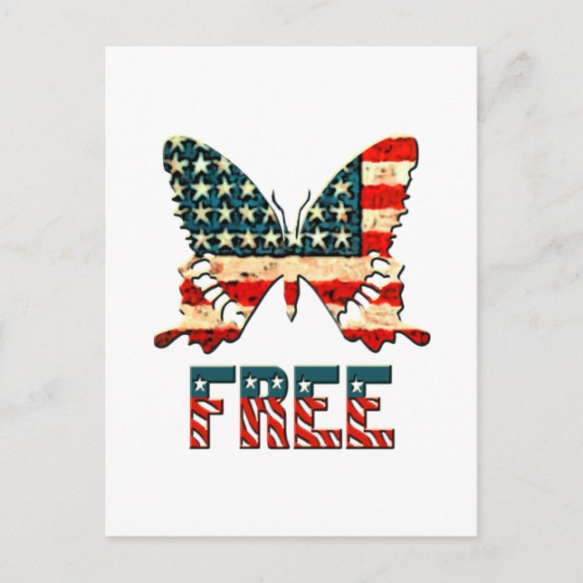 Carte Postale Le papillon américain de la liberté (Devant)