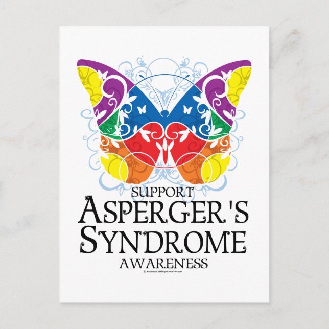Carte Postale Le papillon du syndrome d'Asperger (Devant)