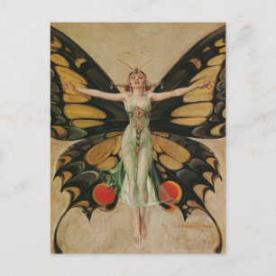 Carte Postale Le papillon - Papillon fille
