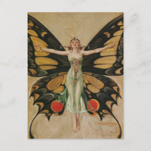 Carte Postale Le papillon - Papillon fille 