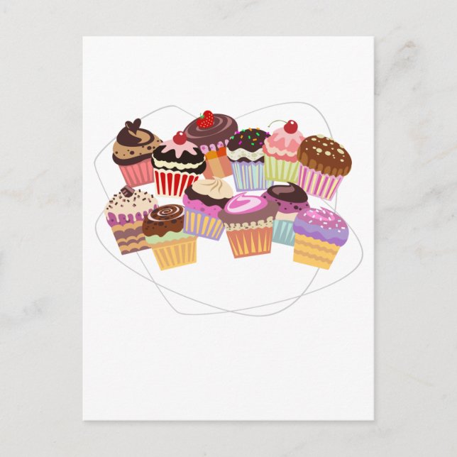 Carte Postale Le paradis des cupcakes (Devant)