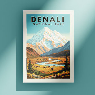 Carte Postale Le Parc national de vintage Denali
