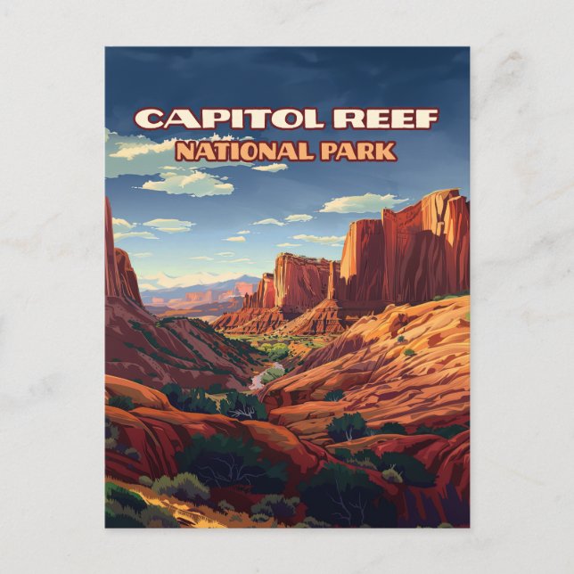 Carte Postale Le Parc National du Capitol Reef Utah Désert Vinta (Devant)