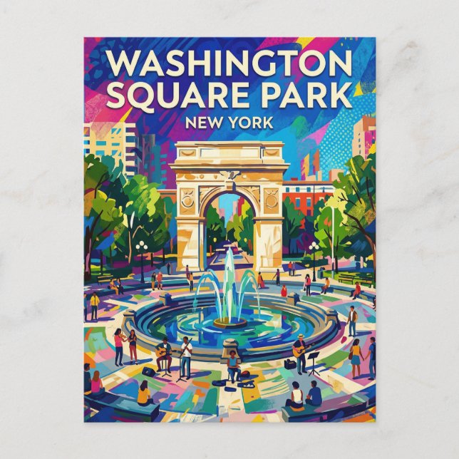 Carte Postale le parc Washington Square États-Unis (Devant)