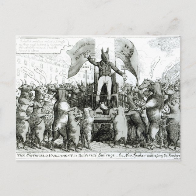Carte Postale Le Parlement de Smithfield : le suffrage universel (Devant)